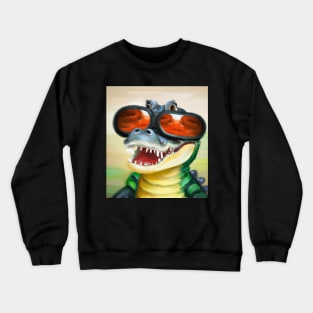 Baby Crocodile With Orange Goggles Crewneck Sweatshirt